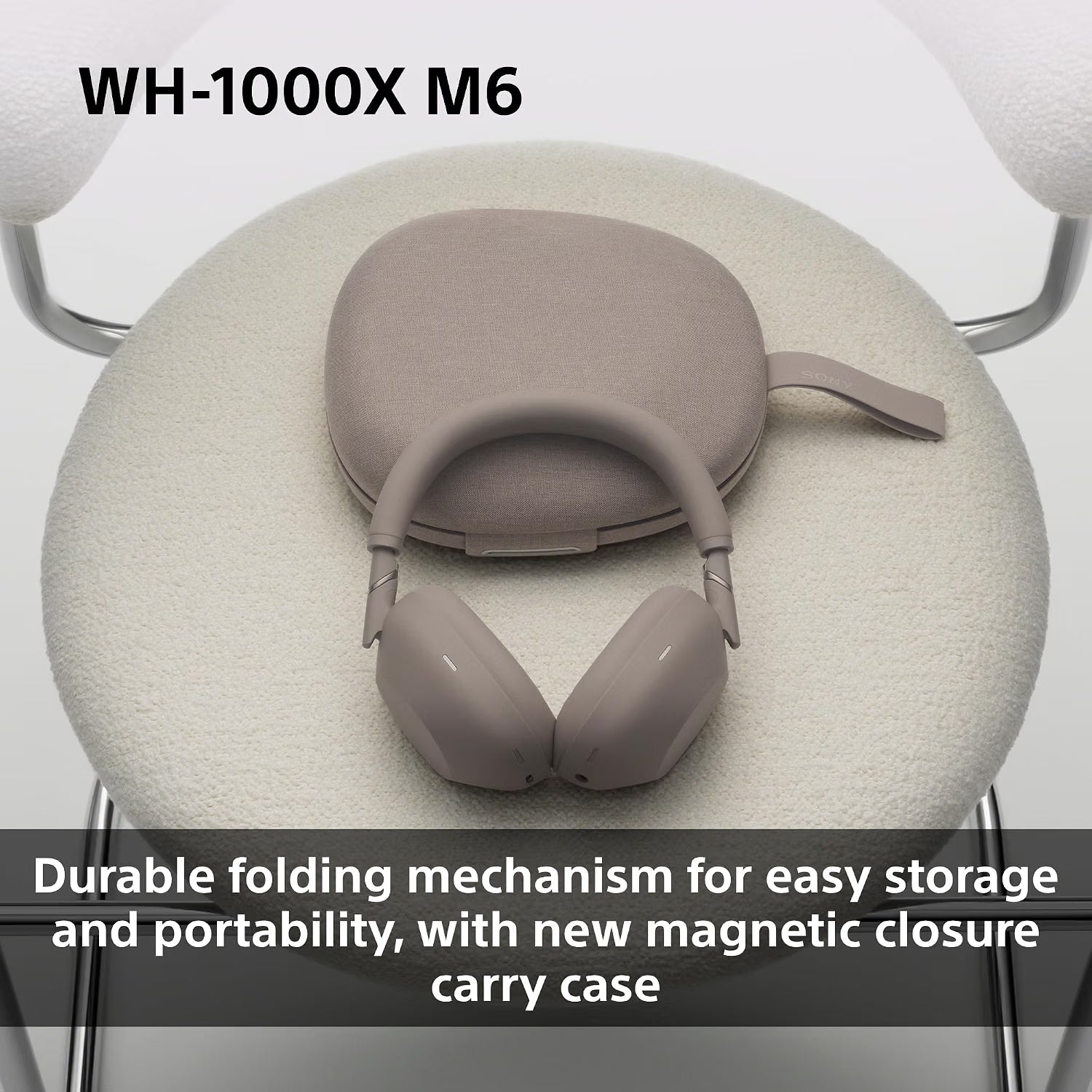 Sony WH-1000XM6 Wireless Noise Cancelling Over-Ear Headphones – Sandstone, Hi-Res Audio, 30-Hour Battery